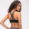 Gymkläder Twtopse High-neck Naked-Feel Fabric Yoga Fitness Bras Top Kvinnor Korsband Push Up Paded Workout Sport Brassiere 2022