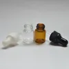 1 ml bernsteinfarbene Klarglasflasche für E-Liquid, Parfümprobe, Tropfflasche aus reinem Glas, Fläschchen für ätherisches Öl und Saft