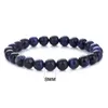 Haute qualité naturel Lapis Lazuli bleu oeil de tigre pierre perles bracelets pour femmes hommes extensible rond Bracelet Couple bijoux