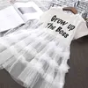女の子の夏のドレス韓国のバージョンレースケーキの手紙プリンセスパーティー子供の服女の子服210625