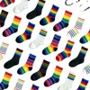 Chaussettes arc-en-ciel pour enfants de 1 à 8 ans, vêtements d'école d'automne pour bébés filles et garçons de 3 à 7 ans, en coton rayé, sport