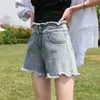 夏のカジュアルハイウエストの緩い広い脚の女性のショートパンツデニムショーツ女性韓国のショートジーンズショートパンツFemme 9516 210527