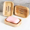 Sabonete de bambu pratos portador de bandeja armazenamento sabão placa de placa de placa de recipiente banheiro caixa de sabão
