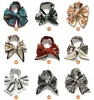 Fashion Accessories Printing Chiffon Check Grace Long Ribbon Bow Lady Headdress Scrunchie Ponytail Holder Tie Women Silk Scarves Hair Band