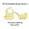 Baby Silicone Bowl Feeding Tableware Spoons Food Dinnerware Kids Dishes Suction Cup Fixing BPA Feeding Dinner Bowl 210226