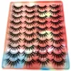 20 par 3D False Eyelashes Fluffy Faux Mink Eye Lashes Bulk med Custom Box Wispy Natural Lash Pack Short Wholes Natural9006974