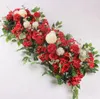 100 cm bricolage mariage fleur arrangement mural fournitures soie pivoines rose fleur artificielle rangée décor mariage fer arc toile de fond