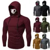 Meihuida Hommes Gym Mince À Capuche À Manches Longues Hoodies Avec Masque Sweat Casual Zipper Crâne Masque À Capuche Sweat À Capuche Tops 201201