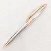 PURE PEARL High Quality Classic Ballpoint Pen Silver Streamlining Pointed cover long thin ripple barrel Writing smooth Luxury stat157Y