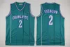 Retro Basketbol Vintage 33 Alonzo Yaso Jersey 1 Tyrone Muggsy Bogues 2 Larry Johnson Takım Şerit Yeşil Mor Beyaz Renk Tüm Dikişli Nefes