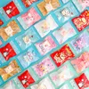 Enrole de presente AQ Pink Cartoon Biscoito fofo bolsa de embalagem para chá de chá de chá de bebê Candy Sugar Alpaca Panda Decor Diy Plástico