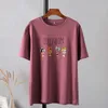 Hirsionsan Gothic Character Drukowane T Shirt Kobiety Harajuku Soft Summer Cotton Tshirt Koreański Luźne Tees Ins Casual Kobiet Topy 210720