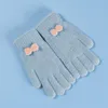 Cinq doigts gants femmes hiver tricoté doigt complet arc solide Crochet tricot laine écran tactile mitaines femme chaud conduite cadeau