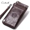 Men's Wallet Genuine Leather Clutch Walet Purse Long Wallets Zip Coin Purse