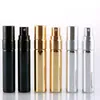 5ml Alüminyum Siyah Altın Gümüş UV Cam Taşınabilir Parfüm Şişesi Sprey Cam Parfüm Boş Şişe Stoklar