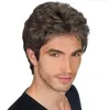 Peruca masculina de cabelo liso estilo curto curto cor natural peruca de cabelo masculino liso para mostrar a cor