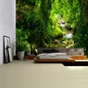 Forest Stream Tapestry Wall Hanging Sandy Beach Picnic Rug Camping Tent Sleeping Pad Home Decor Bedspread Sheet Wall Cloth 210609