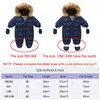 Ircomll Tjock varmt spädbarn Baby Jumpsuit Hooded Inside Fleece Boy Girl Vinter Höst Overaller Barn Ytterkläder Kids Snowsuit 211229