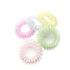 Whole 100Pcs Mix Color Elastic TPU Rubber Spiral Coil Telephone Cord Wire Hair Ties Scrunchies Ring Band254Q