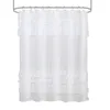 Cortina do chuveiro do laço do vintage Poliéster impermeável banheiro cortinas Plain Splicing Bath Curtain 180 * 180 cm