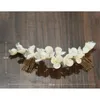 Yüksek kaliteli kil çiçek gelin saç tarağı el yapımı rhinestone saç asma düğün başlık parti balo palyası takı gelinler y2004094460241