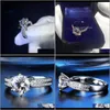 Anillos de boda joyería Simation Moissanite mosaico chapado en oro 1 quilate mujeres con incrustaciones de mosca anillo de diamantes entrega 2021 Wrzht