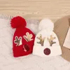 Boże Narodzenie Baby Hat Dużej Pompom Cute Cekiny Renifer Dzianiny Dzieci Beanie Zimowe Dzieci Dziewczyna Chłopiec Ciepła Toddler Bonnet Cap 1-5y