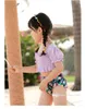 2022 kids princess Two-Pieces swimsuits sweet children summer ruffle swimwear baby girls spa beach bathing suit S2034