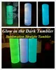 New DIY Sublimation Tumbler Glow in The Dark Tumbler 20oz STRAIGHT Tumbler with Luminous paint luminous Cup magic travel cup