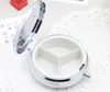 Metal 3 Grid Pill Box boxes Organizer Medicine Organizer Container Round Jewellery Storage Pocket Portable Silver Color seaway RRF12957