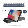 Double chargeur sans fil rapide 10W pliable 3 en 1 charge sans fil pour IPhone12 / 12 Pro Samsung pour montre intelligente pour écouteurs bluetooth