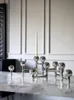 Kerzenhalter Luxus Silber Metall Verstellbarer Halter für Wohnzimmer Romantisches Essen Couchtisch Designer Weiche Dekor