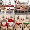 Décorations de Noël 2021/2022 Chaise de tissu Couvertures Santa Claus Cover Holiday Party Accessoires Décoration de la table Home
