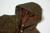 여성용 가을과 겨울 여성 재킷 두꺼운 캐주얼 느슨한 인쇄 단일 브레스트 불규칙한 후드 코트 EN * 211104