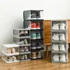 Scatola di scarpe trasparente trasparente trasparente trasparente scatola scarpa impilabile scarpe da scarpe da scarpe contenitore scatole di contenitori contenitori per l'organizzatore di archiviazione cabinet a prova di polvere HY0198