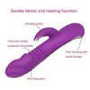 Akkajj-vibrators Telescopische dildo vibrator voor vrouwelijke masturbatie met 3 snelheden Thrusting 7SpreeS-vibratie AV Rod 45 Gegrees Verwarmbare USB-lading