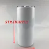 22oz Sublimation Straight Fatty Tumbler Blank tumblers sealed lid Stainless Steel Travel mugs Double Insulated Portable Water beer tea drinking Bottles