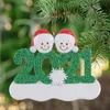 70920A Kerstboom Ornament Party Decoraties 2021 Snowman Familie van 2/3/4/5/6 xmas cadeau voor mama papa Kid grandma 50pcs