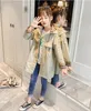 Baby Girls Trench Coats Solid Color Outwear Brytyjski Styl Kurtka Casualowa Jesień Zima Płaszcz Z Kapturem Dzieci Odzież BT6696