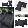 2 Pack Car Seat Neck Pillows Set Bling Front & Back Seat Headrest Head Neck Rest Cushion Breathable PU Leather Black Beige