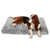大型犬用ベッドペットソファーベッドマット取り外し可能なカバージッパー正方形豪華な洗えるソリッドカラーペット猫マット冬の暖かい寝台マット210915