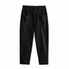 Pantaloni in vita elastici solidi da donna coreana della primavera Pantaloni lunghi casuali sottili da ravanello Haren 210607