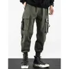 Jtycznienowy Moda Męskie Multi-Pocket Harem Spodnie Cargo Mężczyźni Streetwear Joggers Spodnie Hip Hop Casual Spodnie Męskie Czarne Purple Pant