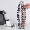 Nespresso Pod Holder Stockage d'affichage rotatif 40 PCS Capsule Support en métal Rack Placage Inoxydable Courbe Rotation Coffee Rack 210705