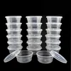 2021 nouveaux pots de récipient de stockage de boule de mousse en plastique transparent avec couvercles pour 20g Slime 2 oz