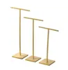 Alloy Earrings Display T-Shape Stand Showcase Jewelry Organizer Holder Gold Silver Metal Earring Shelf Showcases Boutique Set Charm