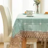 green plaid tablecloth