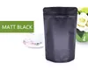 厚いマットブラックアルミホイルジッパーロックバッグは、再封鎖可能な地面のコーヒーパウダーナッツを立てます茶スナックビスケットX-MASギフト包装袋サポートロゴ印刷