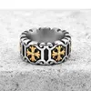 Haiteng Jewelry 316 Titanium Steel Crowe medieval Cross Ring Men's Personalizado