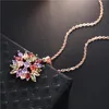 Mode Rose Gold Blume Anhänger Halskette Neue Nette Romantische Gothic Kette Schlüsselbein Halskette Für Frauen Schmuck